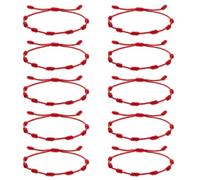 10 Piezas Pulsera de Cabalá en Cordón de Hilo Rojo con 7 Nudos, Unisex, Ajustable para Protección Contra el Mal de Ojo, Amuleto de la Suerte