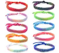 10 Piezas Pulseras Tejido Arcoiris, Colores Boho Surf Pulsera, Pulseras Surf Tejidas Ajustables , Pulseras Trenzadas Multicolor, Pulseras Hilo Multicolor, para Mujeres, Hombres Tobilleras Muñeca (B)