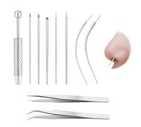 10 Piezas Punch Needle Kit, 16G 18G Kit de Perforación de Orejas Agujas de Perforación Herramienta de Captura de Bolas Cónicas para Estiramiento Tragus Hélix Labio Nariz Cartílago Labret Vientr