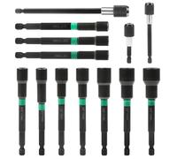 10 Piezas Puntas Atornillador Imantadas Kit, 6.35 mm Vástago Hexagonal Puntas Destornillador con Alargador, para Destornilladores Eléctricos e Inalámbricos (Negro)