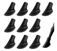 10 Piezas Puntas de Goma para Bastones, Topes de Goma Senderismo, Protector de Punta de Goma para Bastones de Marcha Nórdica, Antideslizante y Duradero para Superficies de Asfalto Grava, Montaña y más