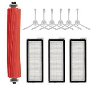 (10 piezas) Q Revo S Kit de accesorios de repuesto para aspiradoras robot Roborock QRevo S, QRevo Pro, Qrevo MaxV, QRevo Plus, 1 cepillo giratorio, 3 filtros HEPA, 6 cepillos laterales, Blanco