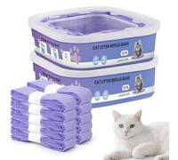 10 Piezas Recambios Cubos de Pañales,compatibles Litter Genie Standard, Plus,XL,Style,Bolsas de Recambio para Arena para Gatos,Super Control de olores，púrpura