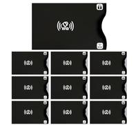 10 Piezas RFID Bolsillos con Bloqueo en Negro, Funda Tarjeta Credito, Protector Tarjetas Credito, Cubierta de Seguridad Anti Robo de Datos, de identificación, para Hombres y Mujeres (Negro)