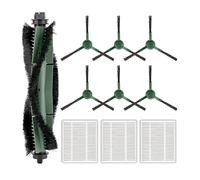 (10 Piezas) Roomba 104/ Q011/ Q0120 Piezas De Repuesto para Irobot Roomba Combo Essential Robot Y0140/ Y0112/ Y0110/ Q011/ Q0120 Accesorios, 1 Cepillo Giratorio, 3 Filtros HEPA, 6 Cepillos Laterales