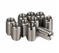 10 piezas Rosca Inserto de Reparación, Inserto de Rosca Autorroscante de Acero Inoxidable, Interior M6 * 1,0 Exterior M8 * 1,25 Longitud 15 mm Inserciones de Rosca Ranurada para Proyectos de Muebles