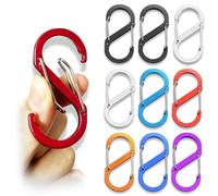 10 piezas S Mosquetón de clip de llavero, Aleación de aluminio mosquetón en forma de S hebilla, Doble primavera clip, Adecuado para el hogar, mochilas, senderismo al aire libre, camping,viajes,llaves.