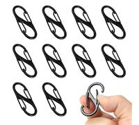 10 Piezas S Mosquetón, Mini Mosquetón, Mosquetónes para Llavero, Metal Doble Mosquetones Pequeños para Senderismo, Pesca y Camping