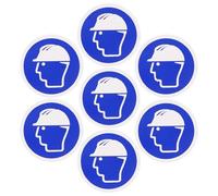 10 Piezas Señal de Casco de Seguridad Obligatorio en PVC Azul | Pegatina Autoadhesiva, Uso en Trabajo y Diversos Entornos, Diseño Simple E Intuitivo, Alta Visibilidad