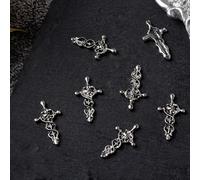 10 piezas/set Vintage Skull Heart Nail Charms Nail Art Decoración Metal Accesorios de Manicura Decoración Arte Ornamentación