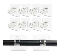 10 Piezas Soporte Barra Cortina Sin Taladrar, Soporte de Gancho de Cortinas, Autoadhesivas para cortinas, Soporte de Barra de Cortina Transparente, Adecuado Hotel, Armario, Cortina, BañO, Dormitorio.