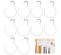 10 Piezas Soporte Corbata con Gancho Colgador, Percha para Bufanda De Seda, Perchas para Anillos De Bufanda, Percha para Pañuelos, Accesorios para Armarios, para Cocina, Salón, Tendedero