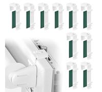 10 Piezas Soportes Adhesivos para Estores, Soportes sujeción Largos, Estor Doble Sin Taladrar para Sujetar y Pegar, para la Suspensión en Ventanas de PVC, Puerta de Balcón