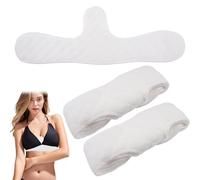 10 Piezas Sujetador de Algodón Reutilizables, Forros de Sujetador de Algodón para Mujer 46x8 cm, Suave y Cómodo Invisible Lavable Forros de Sudor Debajo de Senos Pecho para Fitness, Yoga, Viajar