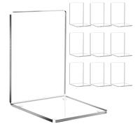 10 Piezas Sujetalibros con Alfombrilla Antideslizante,Sujeta Libros Estanteria Acrílico Transparente, Soporte Libros Forma L para Escuela,Hogar,Oficina, Biblioteca, Dormitorio, Organización Escritorio