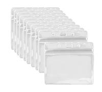 10 Piezas Tapa De La Tarjeta Soporte Para 2 Tarjetas, Transparente Oficina, Escuela, Tarjetas De Crédito, Tarjetas De Crédito, Licencias Y Pases Resistente Al Agua, Funda Tarjetas De Identificación