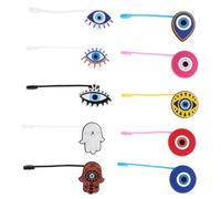 10 Piezas Tapón de Punta de Paja Forma de Ojo Malvado, Tapa de Pvc Reutilizable para Pajitas, Fácil de Almacenar y Resistente para Accesorios de Bebida Varios estilos