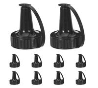 10 piezas Tapón de Punta para Botella de 40mm, Plástico negro | Rosca Interna, Vertedor Largo, Reemplazo Rápido, para Juegos de Agua y Recargas en Patio