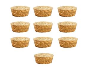 10 piezas Tapones de corcho de madera cónicos para tapones de vino reutilizables, tapones de botella, sellador para bar, bricolaje, accesorios de cocina (43x38x20 mm)