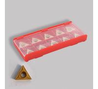 10 piezas TCMT 16T304 Insertos de carburo, Herramienta de torneado CNC de inserto de hoja de carburo de acero de tungsteno triangular, fabricación de precisión, para el acabado de acero
