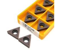 10 piezas TCMT16T304 TCMT16T308 MA VP15TF UE6020 US735 Inserto de carburo TCMT Herramienta de torneado Fresado interno 16T304(Tcmt16t308 Vp15tf)