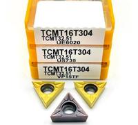 10 piezas TCMT16T304 TCMT16T308 VP15TF UE6020 Insertos de torno triangulares, herramienta de torneado de metal con hoja de carburo Herramientas de torneado CNC TCMT 16T304 Herramienta de corte de cuch