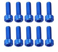 10 Piezas Tornillo M5x15mm, Aleación Aluminio Azul | Montaje Sencillo, Acabado Especial Anticorrosión, Ligero y Firme, para Portabotellas y Soporte de Agua