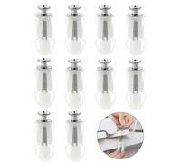 10 Piezas Tornillo para Asiento de Inodoro, Acero Inoxidable Fijación Bisagra Asiento, Tornillo de Expansion para Tapa, Fijaciones para Asiento de Retrete para Fijar Tapas de Inodoro (Blanco)