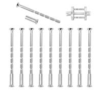 10 Piezas Tornillos De Conexión, M4 Fijación Manija De Puerta Tiradores Niquelados Para Escudos Gabinete Cajones Universales M4 Manguitos Conectar Manillas Mangas Con Escudete Color Níquel