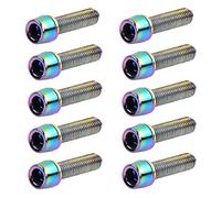 10 Piezas Tornillos de Vástago de Bicicleta, M5x20mm Bicicleta Disco Freno Pinza Tornillos, Pernos de Vástago de Bicicleta con Arandelas, Tornillos para Potencia de Bicicleta de Montaña (Multicolor)