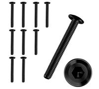 10 Piezas Tornillos M4 × 35,Tornillos Cabeza Plana,Tornillos Negros,Tornillos Hexagonal,Acero Inoxidable A2 V2A,Rosca Completa