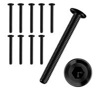 10 Piezas Tornillos M4 × 40,Tornillos Cabeza Plana,Tornillos Negros,Tornillos Hexagonal,Acero Inoxidable A2 V2A,Rosca Completa