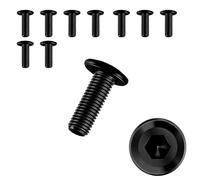 10 Piezas Tornillos M5 × 16,Tornillos Cabeza Plana,Tornillos Negros,Tornillos Hexagonal,Acero Inoxidable A2 V2A,Rosca Completa(M5 x 16)