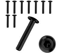 10 Piezas Tornillos M5 × 30,Tornillos Cabeza Plana,Tornillos Negros,Tornillos Hexagonal,Acero Inoxidable A2 V2A,Rosca Completa(M5 x 30)