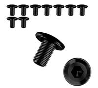 10 Piezas Tornillos M8 × 12,Tornillos Cabeza Plana,Tornillos Negros,Tornillos Hexagonal,Acero Inoxidable A2 V2A,Rosca Completa(M8 x 12)