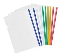 10 Piezas Transparente A4 Cubiertas para informes con Barra Deslizante, Carpetas Dossier de Presentación, Plástico Carpeta de Archivos para Casa Oficina Escuela Documentos Organizador (5 Colores)