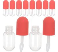 10 Piezas Tubo de Brillo de Labios Vacío 4, 5ml de Plástico Rojo | Recargable, para Aceite Labial y Tinte Líquido, Ligero Fugas, Adecuado para Neceser y Viaje