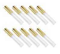 10 Piezas Tubo de Brillo de Labios Vacío Circular 10ml | Botella de Subenvasado para Labios, Cuerpo Transparente, Portátil y Ligero, para Viaje