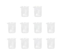 10 Piezas Vaso de Precipitado 50ml, Vasos de Precipitados de Vidrio de Laboratorio, Vaso de Precipitados de Vidrio Científico, con Línea de Escala Estándar Transparente, para Proyectos de Laboratorio