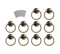 10 piezas Vintage anillo redondo muebles tirador de puerta manija de aleación gabinete vestidor cajón perillas manija armario for joyería anillo de puerta de caja para Puertas(White)
