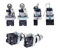 10 piezas XB2-BG21 XB2-BG33 XB2-BG53 interruptor de control de llave 1NO / 2NO 2/3 posiciones autoblocante/autorreinicio interruptor de perilla 22mm(XB2-BG53)