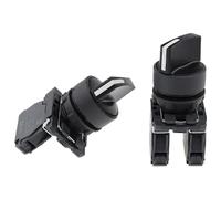 10 piezas XB5 2 engranajes 3 posiciones perilla de plástico autoblocante reinicio selector NC NO manija estándar interruptor de botón pulsador 22 mm AD33 AD21 ZB5(3 gear,SELF LOCK_1NO 1NC)