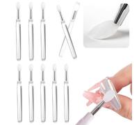10 pinceles de silicona blanca reutilizables para arte de uñas, cepillo de uñas de silicona, cromado, purpurina, espejo, polvo, aplicador, aplicador, lápiz labial, sombra de ojos, herramientas de
