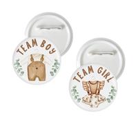10 pines de botón de revelación de género para ropa de bebé, chico y niña, broche de ropa de bebé para decoración de fiesta de baby shower temática bohemia, M, Plástico, No es una piedra preciosa