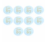 10 pines de botón para revelación de género, chico de equipo y chica, pin de botón redondo, pin de botón para baby shower, regalos de fiesta, suministros de género, Hierro
