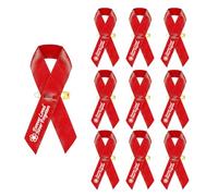 10 pines de cinta de recuerdo funerario, alfileres de solapa conmemorativos de luto para funeral, condolencias, condolencias, tumbas, insignia conmemorativa Forget-Me-Not (rojo)