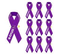 10 pines de cinta de recuerdo funerario, alfileres de solapa conmemorativos de luto para funeral, condolencias, condolencias, tumbas, insignia conmemorativa Forget-Me-Not (morado)