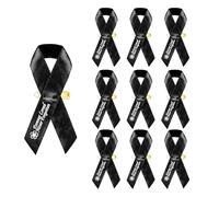 10 pines de cinta de recuerdo funerario, alfileres de solapa conmemorativos de luto para funeral, condolencias, condolencias, tumbas, insignia conmemorativa de nomeolvides (negro)