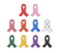10 Pines de Solapa Coloridos Insignias de Caridad Broches con Logotipo de la Cinta Señales para Promover la Conciencia de la Salud, Decoraciones Personalizadas, Metal