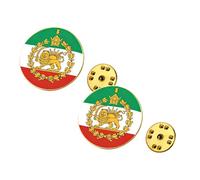 10 pinos de metal dorado con pintura con diseño de bandera del león iraní, broche de mapa de Irán de acero inoxidable con bandera de Persia, león y corona del sol, alfileres, insignia de recuerdo